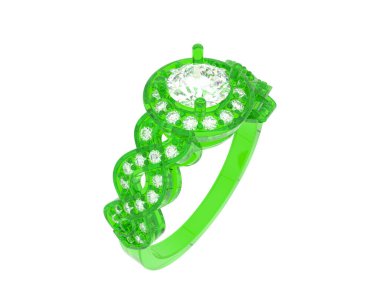 Güzel nişan yüzüğü arka planda izole edildi. 