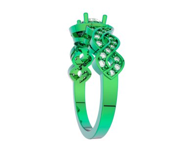 Güzel nişan yüzüğü arka planda izole edildi. 