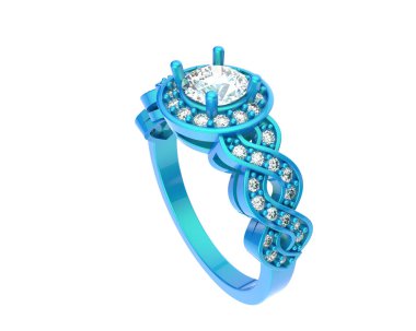 Güzel nişan yüzüğü arka planda izole edildi. 