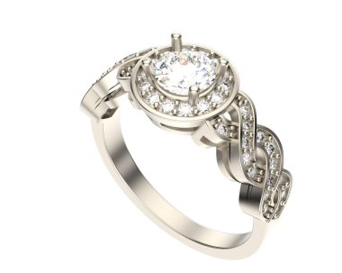 Güzel nişan yüzüğü arka planda izole edildi. 