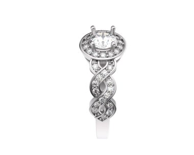 Güzel nişan yüzüğü arka planda izole edildi. 