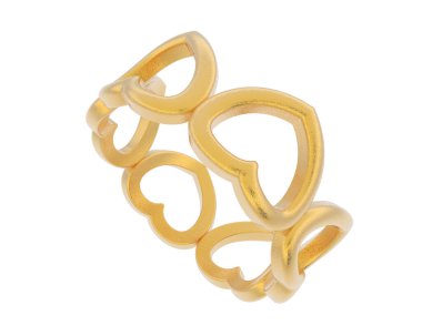 Güzel nişan yüzüğü arka planda izole edildi. 