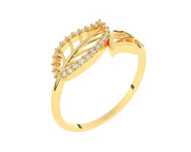 Güzel nişan yüzüğü arka planda izole edildi. 