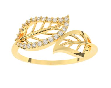 Güzel nişan yüzüğü arka planda izole edildi. 