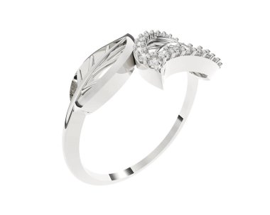 Güzel nişan yüzüğü arka planda izole edildi. 