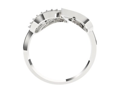 Güzel nişan yüzüğü arka planda izole edildi. 