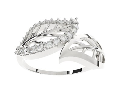 Güzel nişan yüzüğü arka planda izole edildi. 