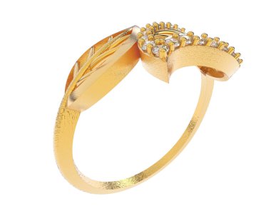 Güzel nişan yüzüğü arka planda izole edildi. 