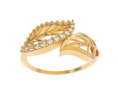 Güzel nişan yüzüğü arka planda izole edildi. 