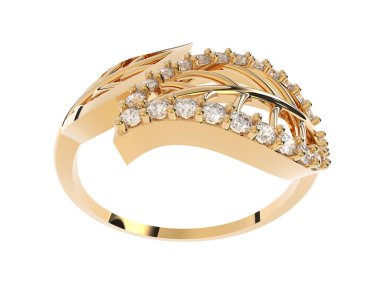 Güzel nişan yüzüğü arka planda izole edildi. 