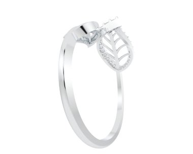 Güzel nişan yüzüğü arka planda izole edildi. 