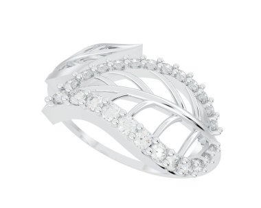 Güzel nişan yüzüğü arka planda izole edildi. 