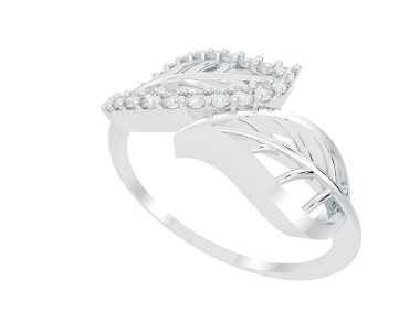 Güzel nişan yüzüğü arka planda izole edildi. 