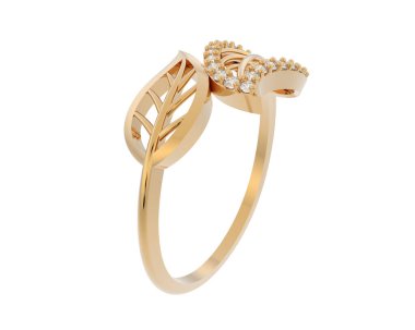 Güzel nişan yüzüğü arka planda izole edildi. 