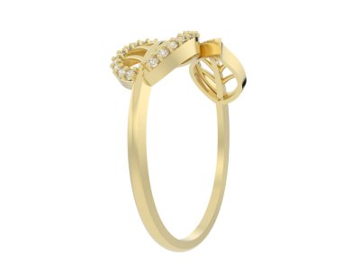 Güzel nişan yüzüğü arka planda izole edildi. 