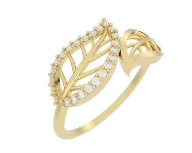 Güzel nişan yüzüğü arka planda izole edildi. 