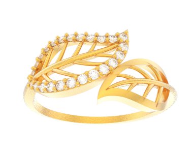 Güzel nişan yüzüğü arka planda izole edildi. 