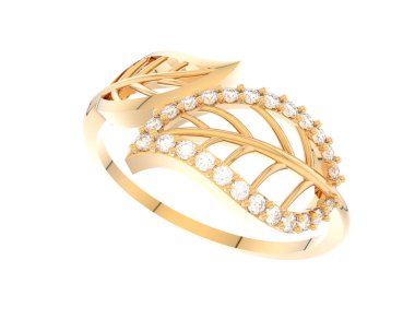 Güzel nişan yüzüğü arka planda izole edildi. 