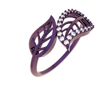 Güzel nişan yüzüğü arka planda izole edildi. 