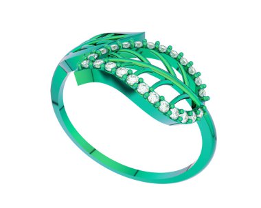 Güzel nişan yüzüğü arka planda izole edildi. 