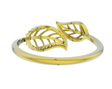 Güzel nişan yüzüğü arka planda izole edildi. 