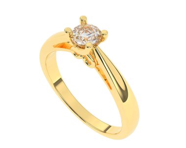 Güzel nişan yüzüğü arka planda izole edildi. 