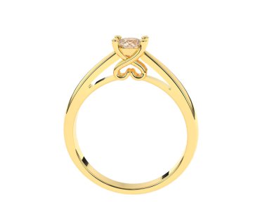 Güzel nişan yüzüğü arka planda izole edildi. 