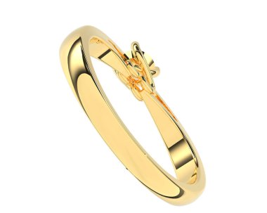 Güzel nişan yüzüğü arka planda izole edildi. 