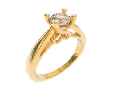 Güzel nişan yüzüğü arka planda izole edildi. 