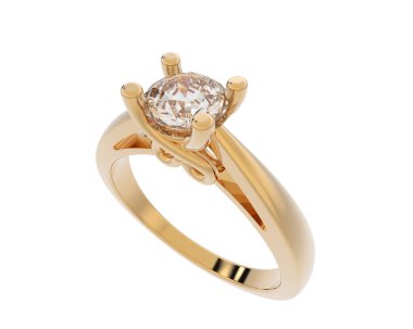 Güzel nişan yüzüğü arka planda izole edildi. 