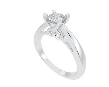 Güzel nişan yüzüğü arka planda izole edildi. 