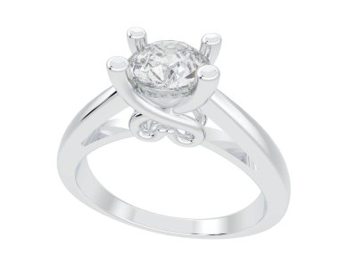 Güzel nişan yüzüğü arka planda izole edildi. 