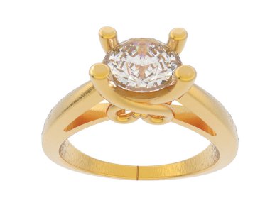 Güzel nişan yüzüğü arka planda izole edildi. 