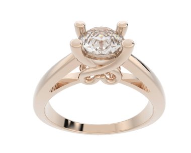 Güzel nişan yüzüğü arka planda izole edildi. 