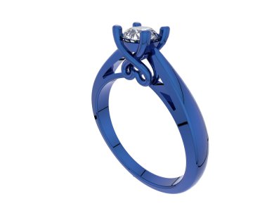 Güzel nişan yüzüğü arka planda izole edildi. 