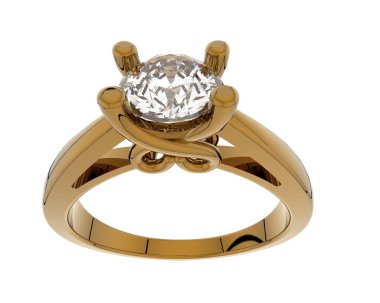 Güzel nişan yüzüğü arka planda izole edildi. 