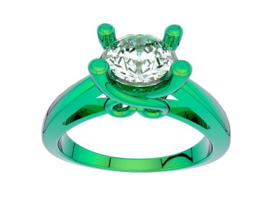 Güzel nişan yüzüğü arka planda izole edildi. 