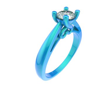 Güzel nişan yüzüğü arka planda izole edildi. 