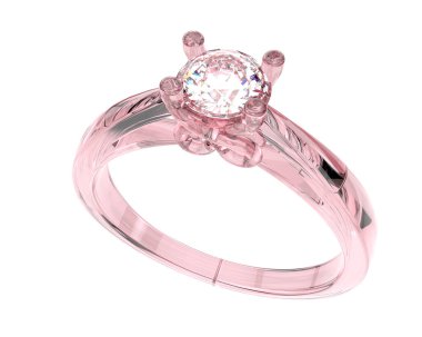 Güzel nişan yüzüğü arka planda izole edildi. 