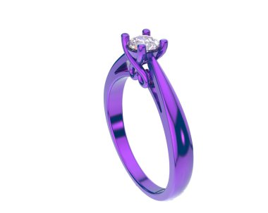 Güzel nişan yüzüğü arka planda izole edildi. 