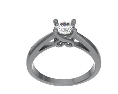 Güzel nişan yüzüğü arka planda izole edildi. 