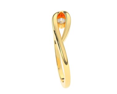 Güzel nişan yüzüğü arka planda izole edildi. 