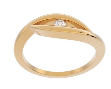 Güzel nişan yüzüğü arka planda izole edildi. 