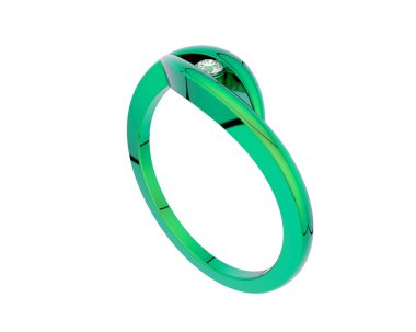 Güzel nişan yüzüğü arka planda izole edildi. 