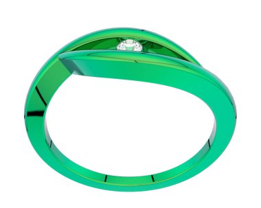 Güzel nişan yüzüğü arka planda izole edildi. 