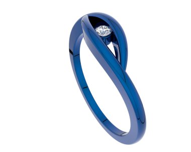 Güzel nişan yüzüğü arka planda izole edildi. 