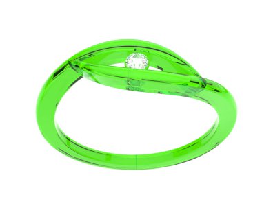 Güzel nişan yüzüğü arka planda izole edildi. 