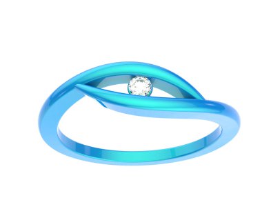 Güzel nişan yüzüğü arka planda izole edildi. 