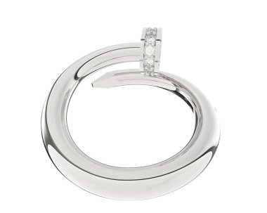 Güzel nişan yüzüğü arka planda izole edildi. 