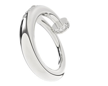 Güzel nişan yüzüğü arka planda izole edildi. 